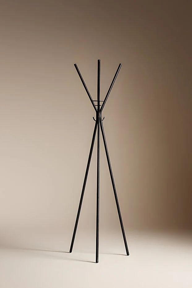 Asya Ayaklı Askılık Portmanto Siyah